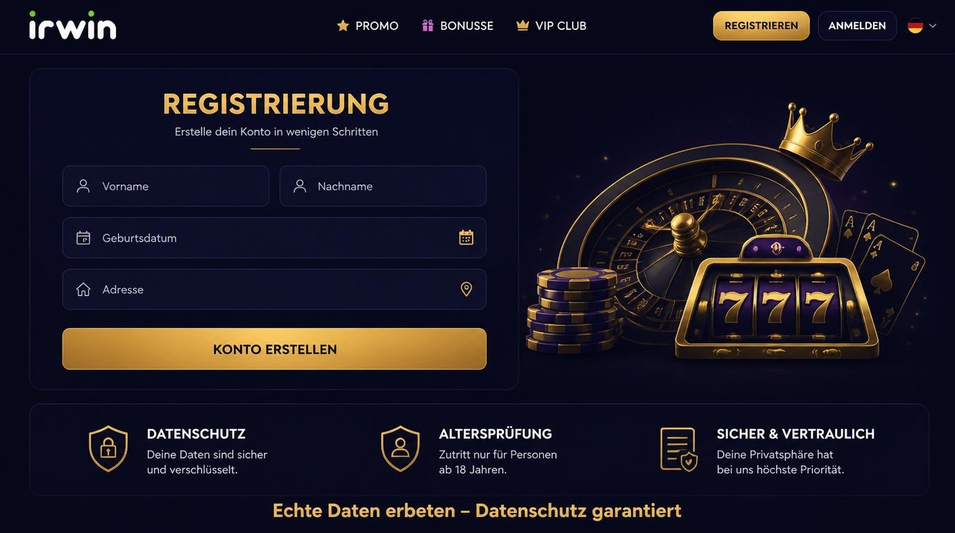 Sicheres Registrierungsformular mit persönlichen Daten sichtbar